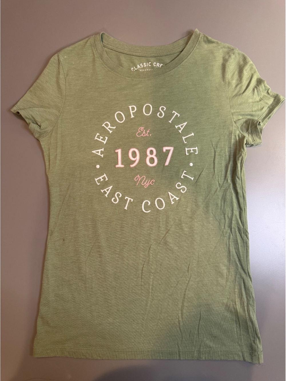 Aeropostale Classic Crew Green Graphic T-Shirt Size Large